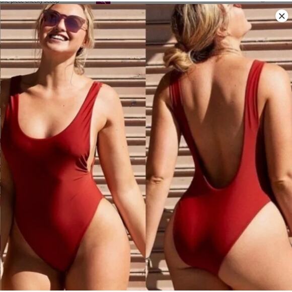 aerie Other - Aerie Super Scoop One Piece Cheeky Swimsuit Rust Red Womens XL Swim Suit Sexy